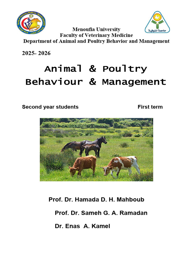 Animal & Poultry Behavior Course 2025-2026 | PDF | Classical ...