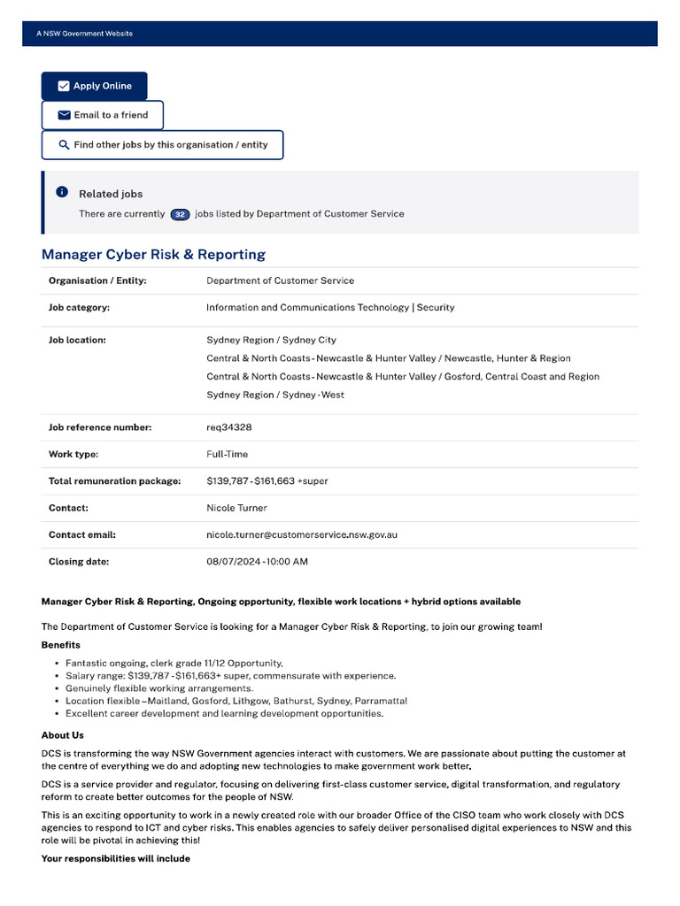 Manager Cyber Risk and Reporting | PDF