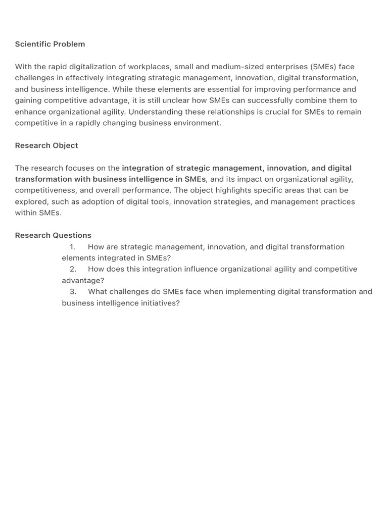 Scientific Problem | PDF