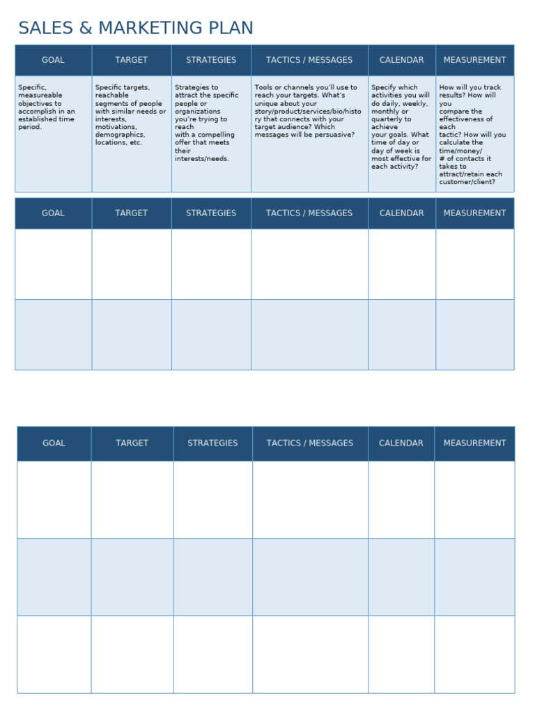 Sales Plan Template 02 | PDF