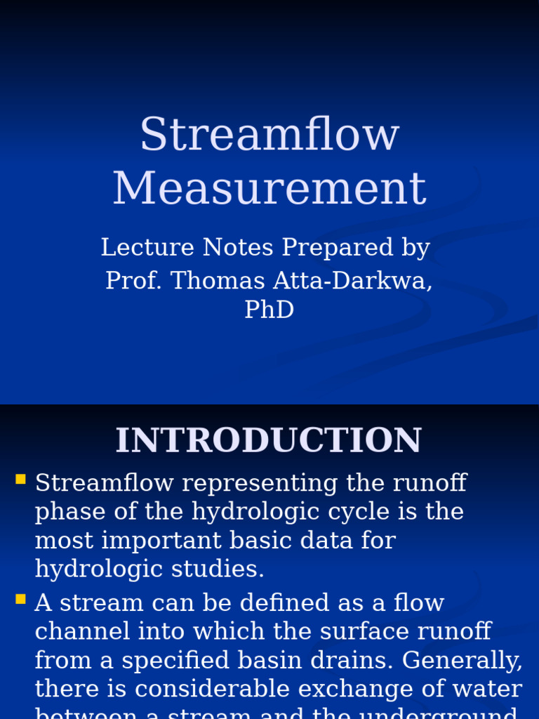 Aeng 310 Streamflow Measurement | PDF | Discharge (Hydrology) | Logarithm