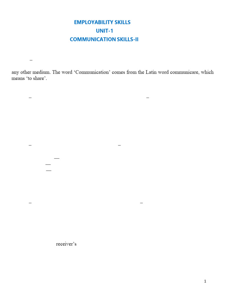 Communication Skills Overview Guide | PDF | Communication | Part Of Speech
