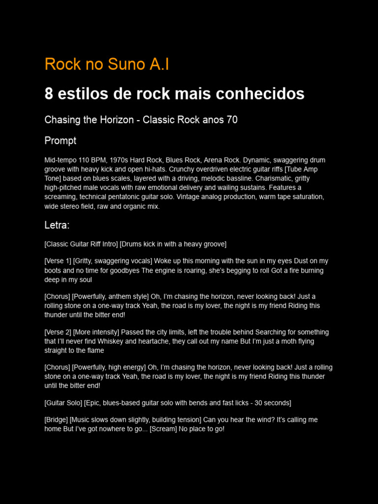 8 Popular Rock Styles Explored | PDF | Song Structure | Guitars