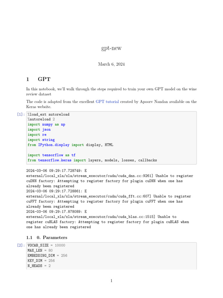 Train GPT Model on Wine Reviews | PDF