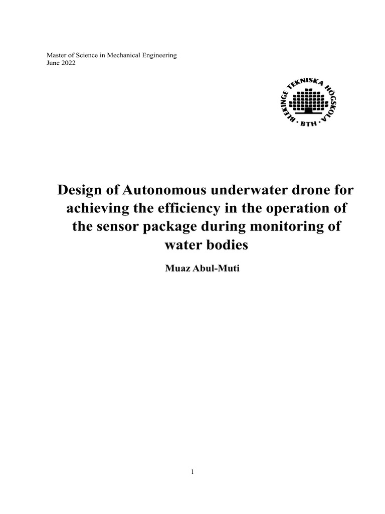 Autonomous Underwater Drone Design | PDF | Underwater Diving | Design ...