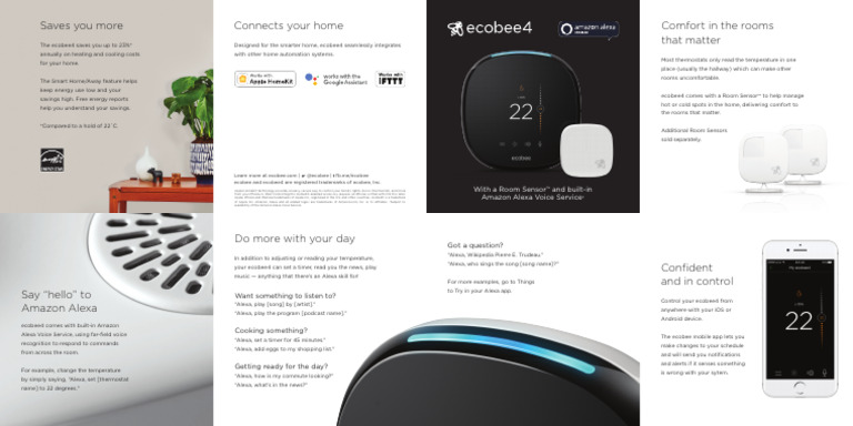 Optimize Home Comfort with ecobee4 | PDF | Apple Inc. Software | Ios