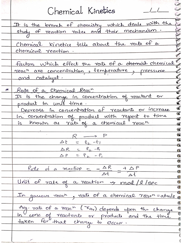 Class 12 Chemical Kinetics | PDF