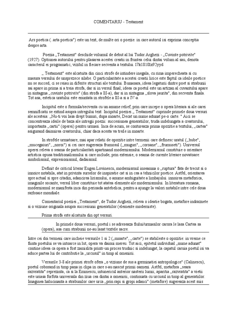 Testament comentariu scribd