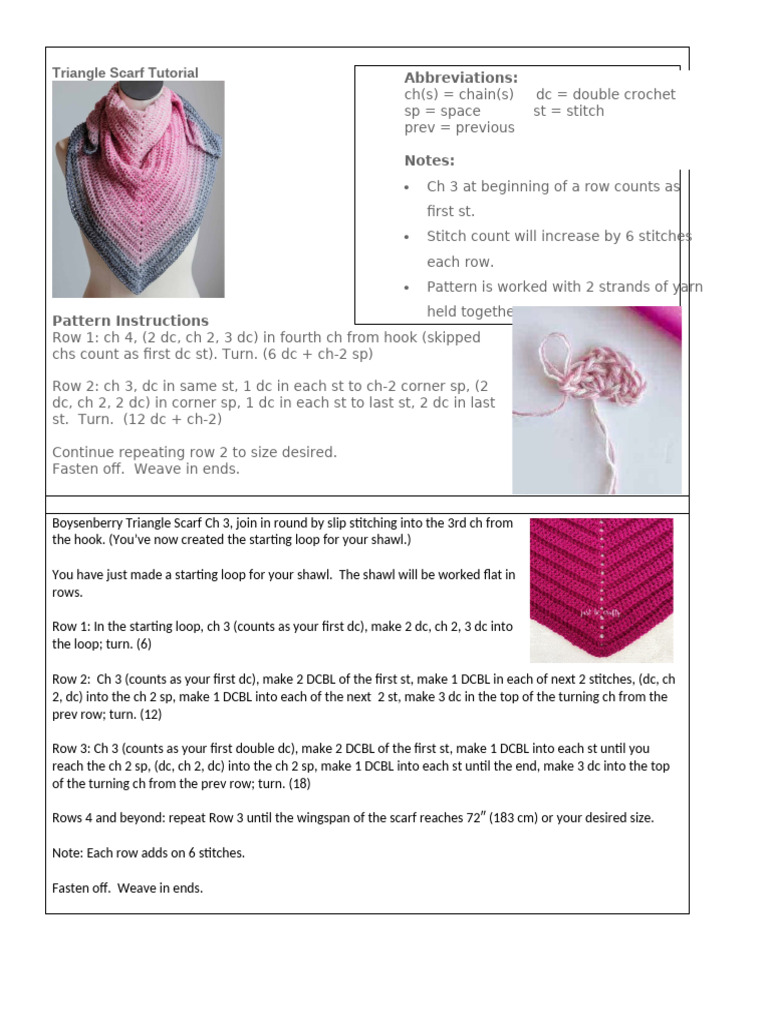 Triangle Scarf Crochet Pattern Guide | PDF