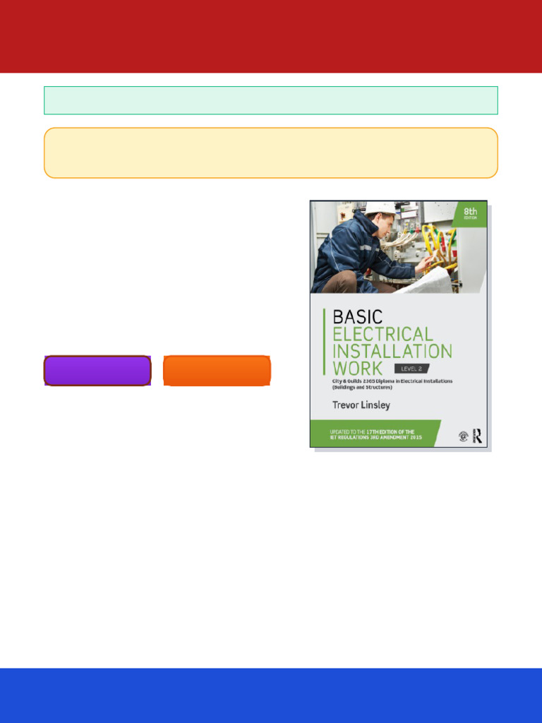 Basic Electrical Installation Work 2365 Edition Trevor Linsley Ebook ...