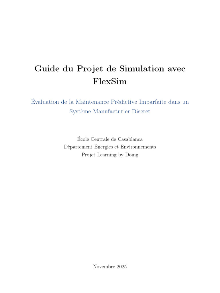 Simulation de Maintenance Prédictive avec FlexSim | PDF