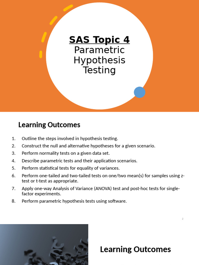 Parametric Hypothesis Testing Guide | PDF | F Test | Student's T Test