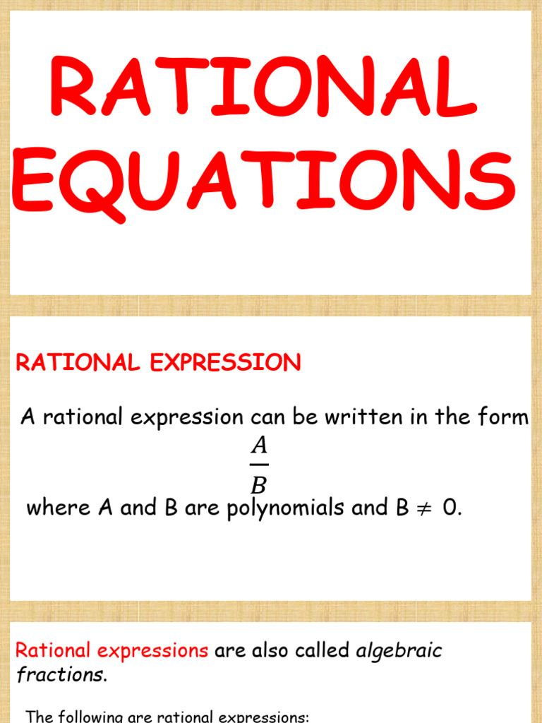 Lesson+5.+Rational+Equations | PDF | Equations | Rational Number