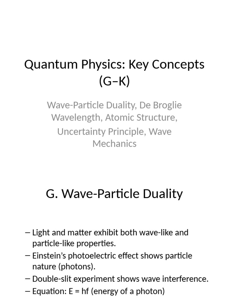 Quantum Physics Concepts Explained | PDF