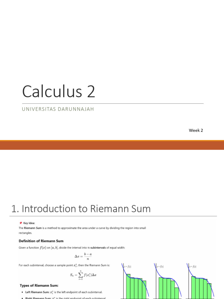 Riemann Sums and Definite Integrals | PDF