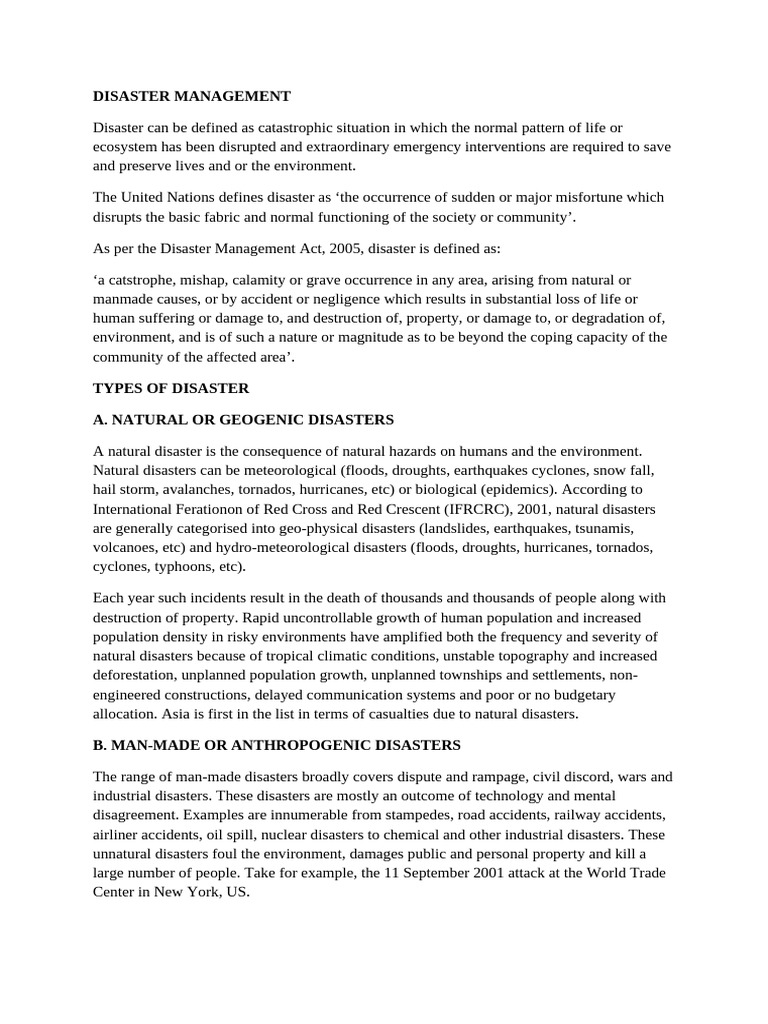 disaster management | PDF | Natural Disasters | Emergency Management