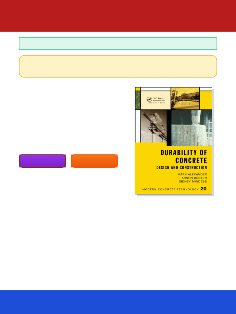 Durability of Concrete Design and Construction 1st Edition Mark ...