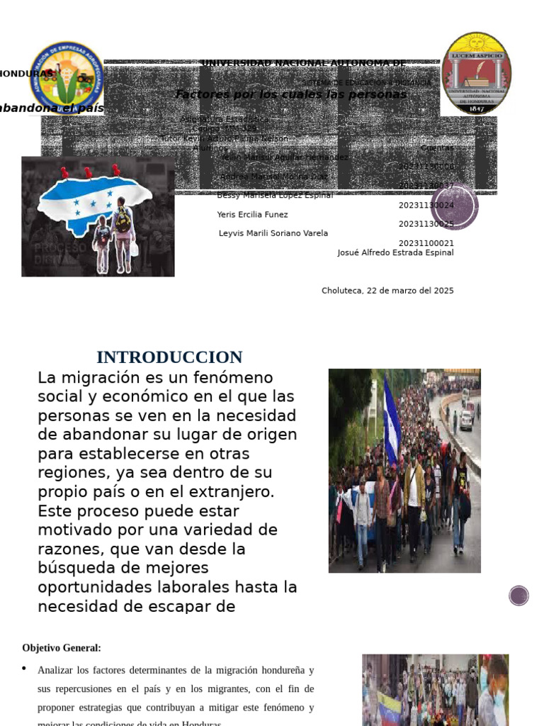 Factores de Migración en Honduras | PDF | Migración humana | Honduras