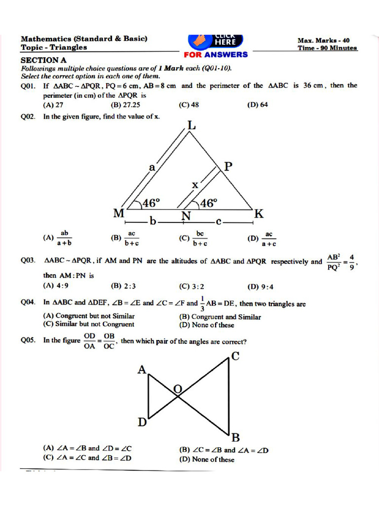 Triangles Worksheet | PDF