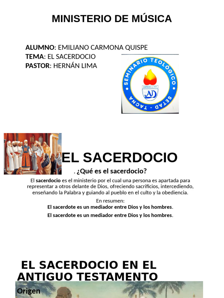 El Sacerdocio: Antiguo y Nuevo Testamento | PDF | Sacerdote | Libro de ...