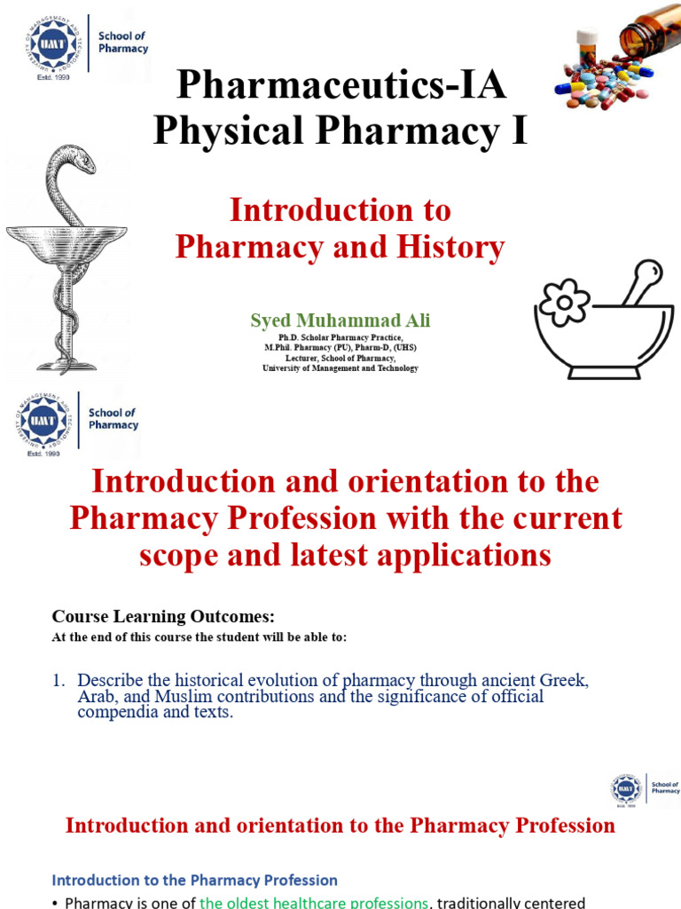 Introduction to Pharmacy Profession | PDF