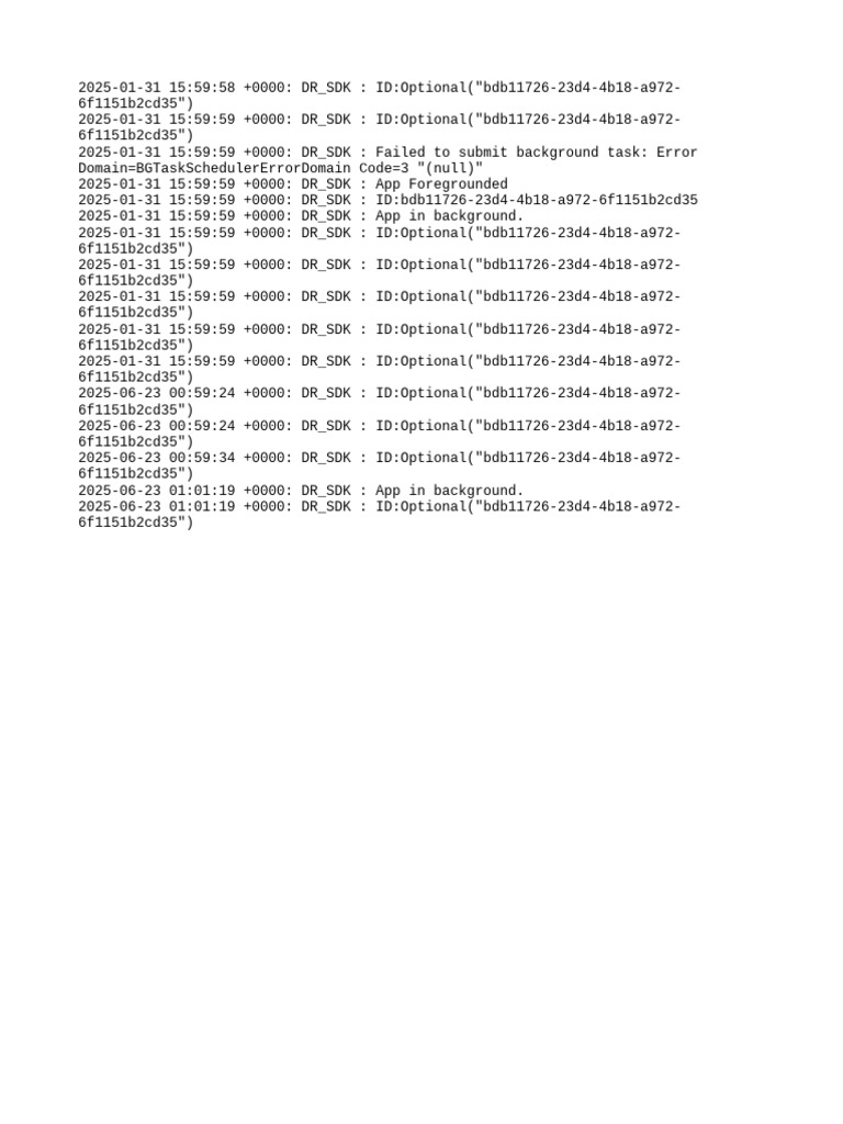 DR_SDK Background Task Errors | PDF