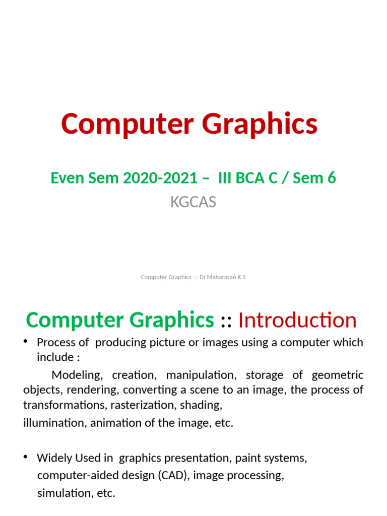 1736415337-CG_Lecture_Sides1 | PDF | Computer Graphics | 2 D Computer ...