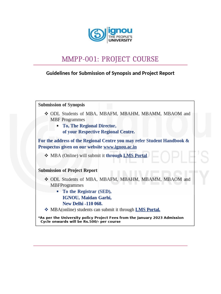 MMPP-001 Project Course Submission Guide | PDF | Methodology | Thesis