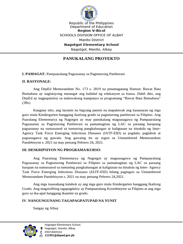 Proposal Filipino | PDF