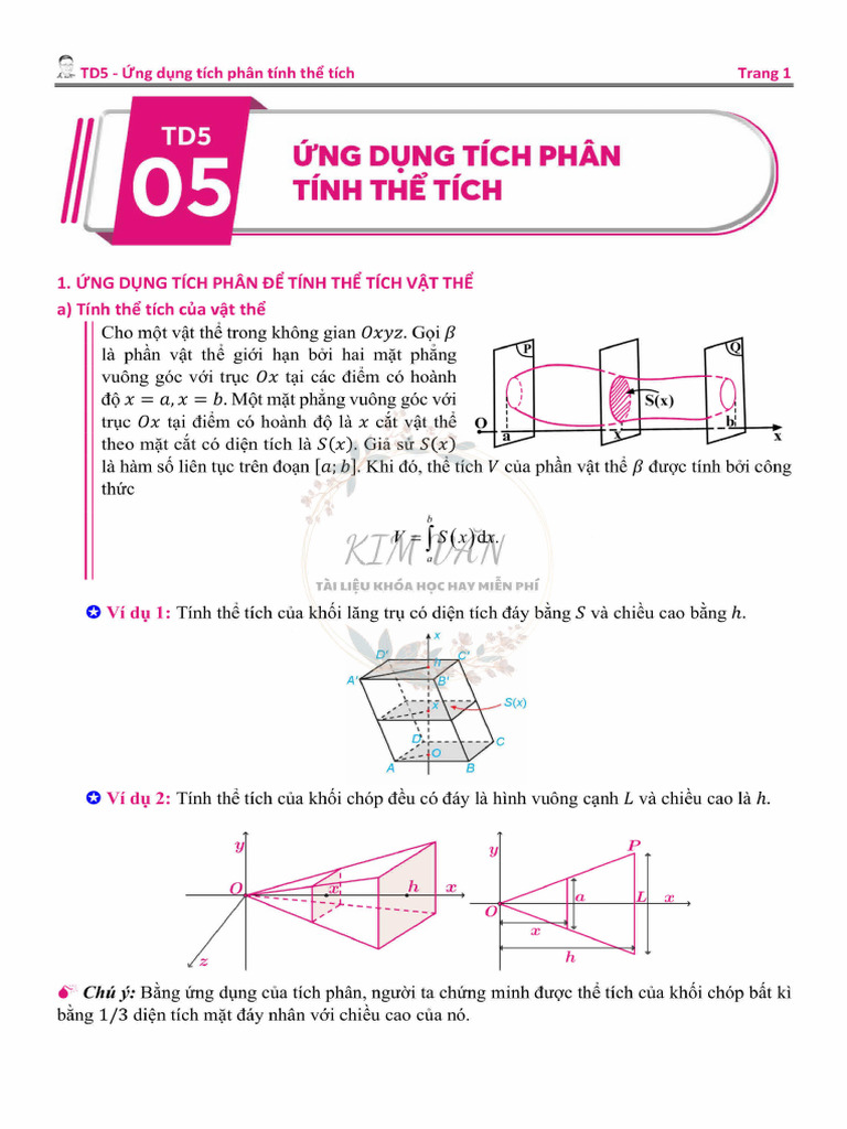 TD5 - Ung Dung Tich Phan Tinh The Tich | PDF