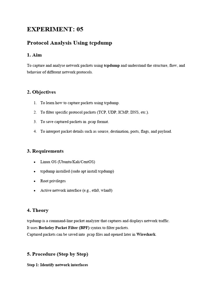 Network Packet Analysis with tcpdump | PDF | Firewall (Computing ...
