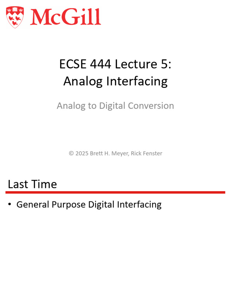 Analog Interfacing and ADC Techniques | PDF | Analog To Digital ...