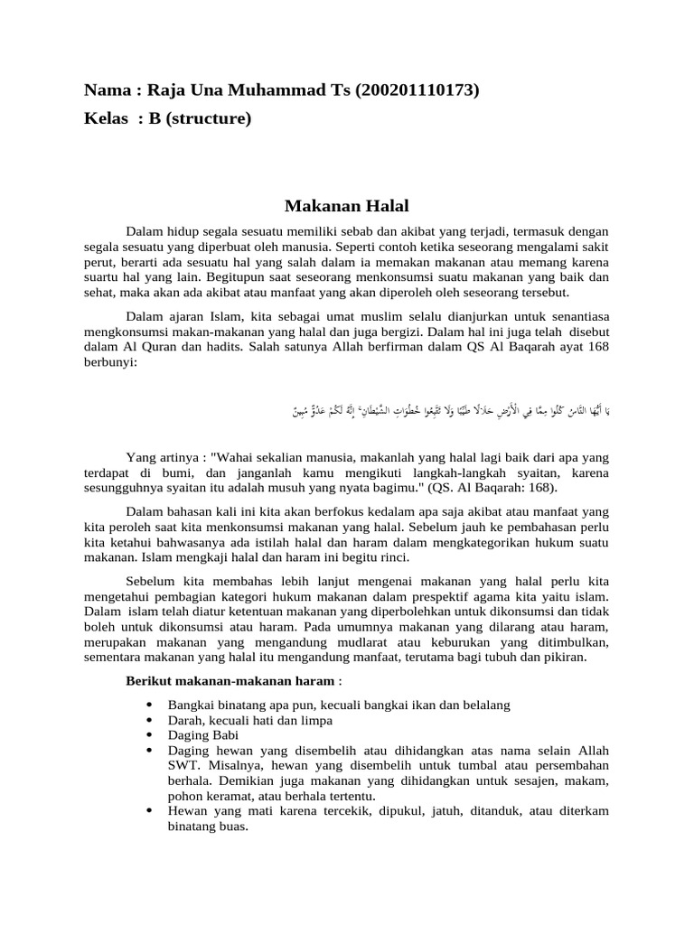 Manfaat Makanan Halal dalam Islam | PDF