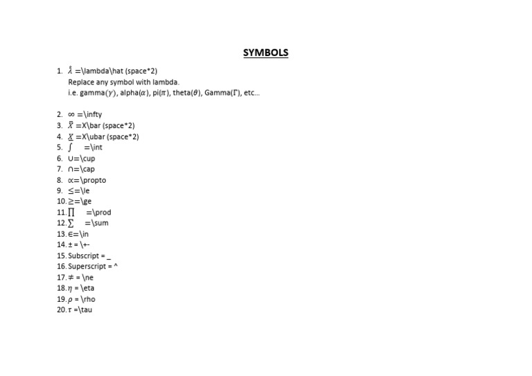 Essential Mathematical Symbols Guide | PDF
