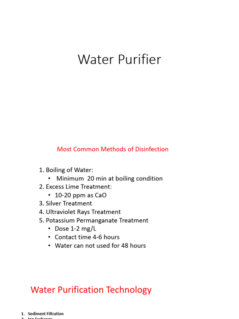 Water Purification Methods Explained | PDF