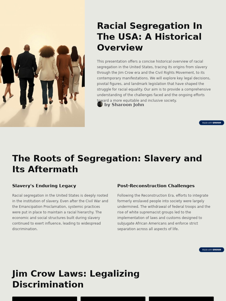 Racial Segregation in The USA A Historical Overview | PDF | Racial ...