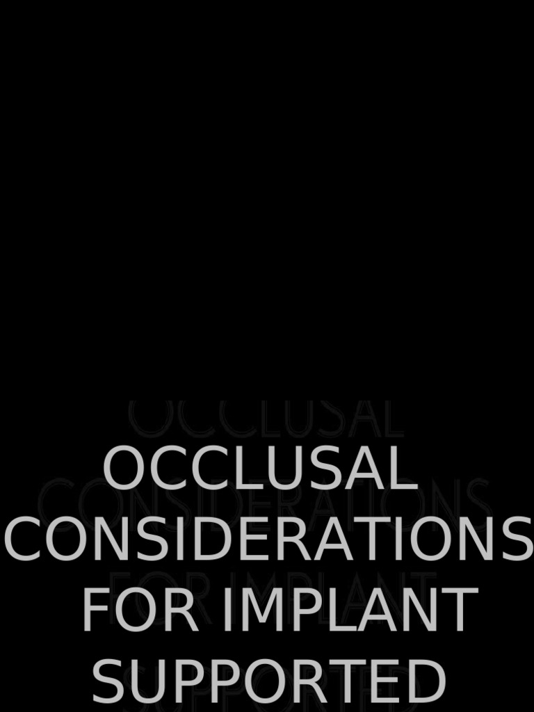 Occlusal Considerations for Implants | PDF | Dental Implant | Dental ...