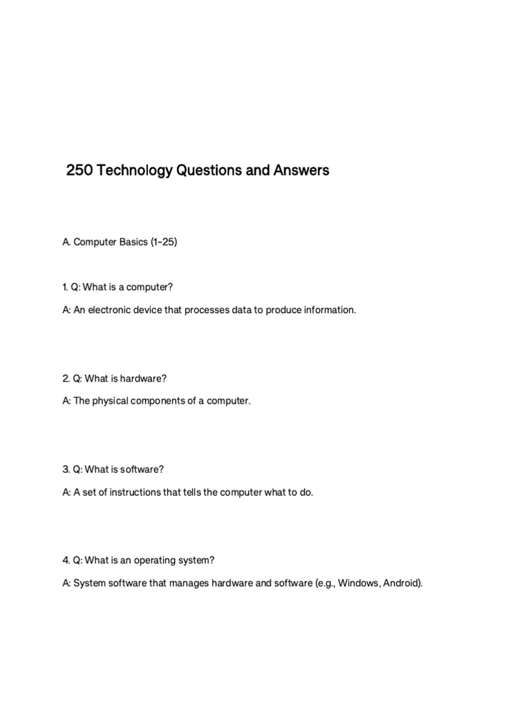 250 Tech Questions & Answers Guide | PDF | World Wide Web | Internet & Web