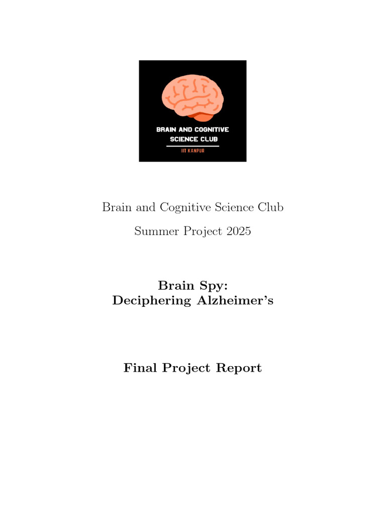 Deep Learning for Alzheimer's Detection | PDF