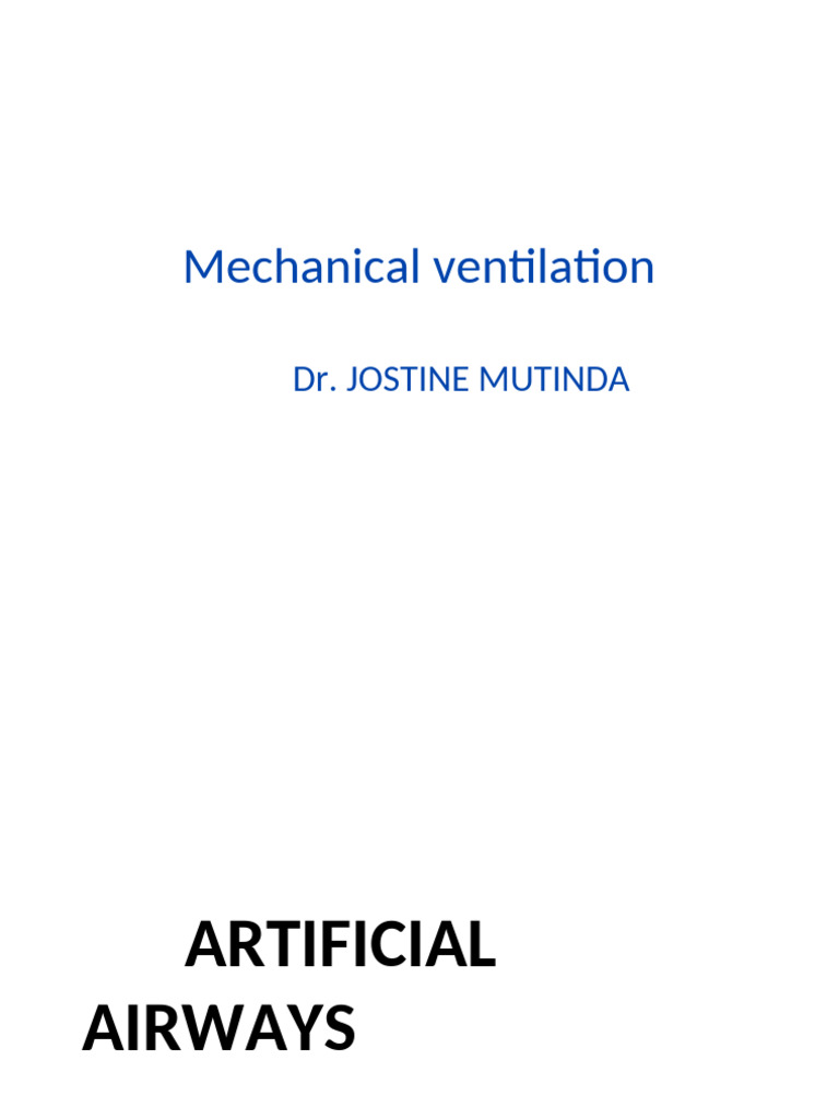 Mechanical Ventilation and Intubation Guide | PDF | Breathing ...