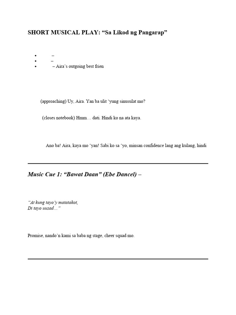 Short Musical Play | PDF