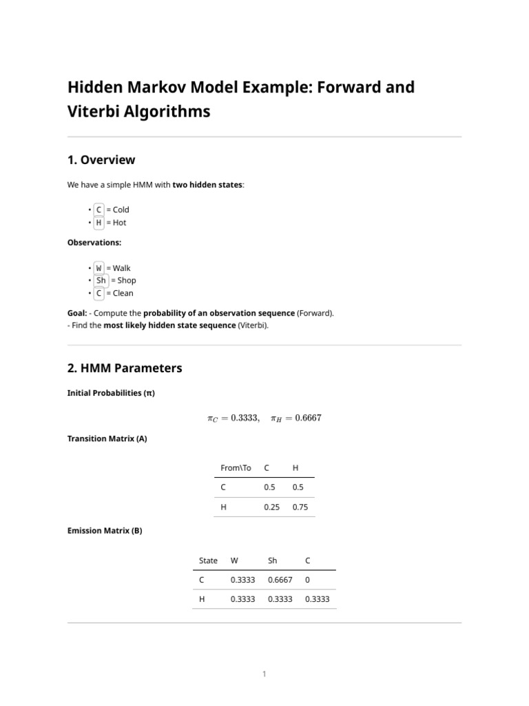 HMM Forward and Viterbi Algorithms | PDF | Theoretical Computer Science ...