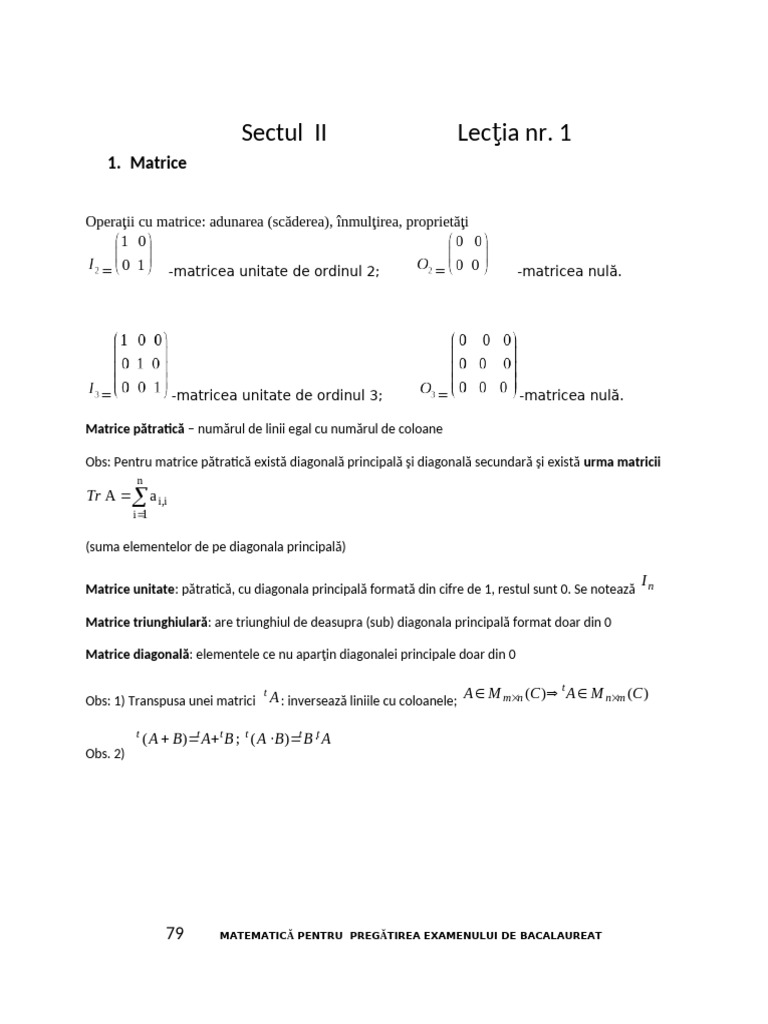 Matematica Bac Ii | PDF