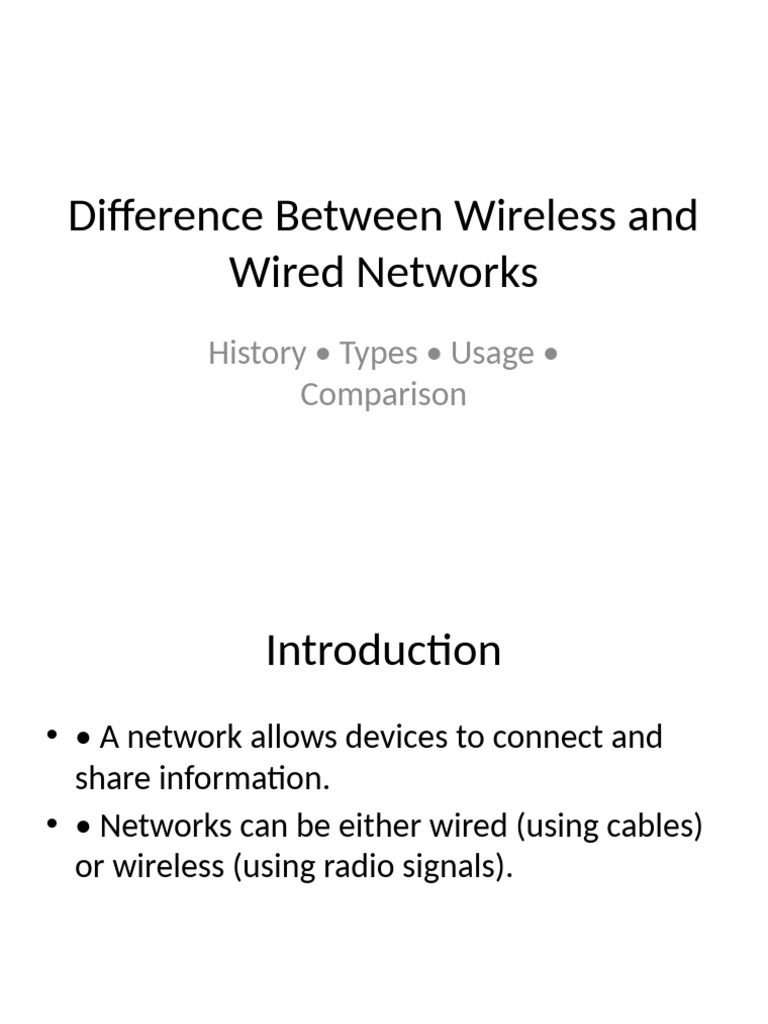 Wired vs Wireless Networks Explained | PDF
