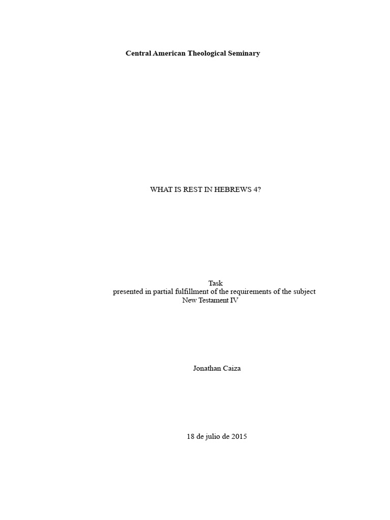 What is rest in Hebrews 4? | PDF | God In Christianity | Jesus