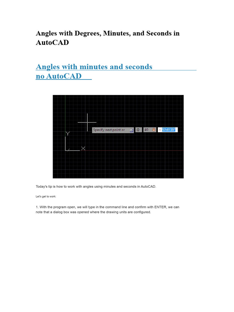 Working with Angles in AutoCAD | PDF