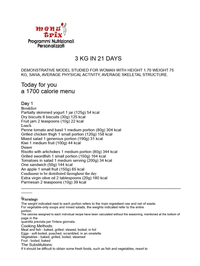 3 KG Weight Loss Meal Plan | PDF | Lunch | Salad