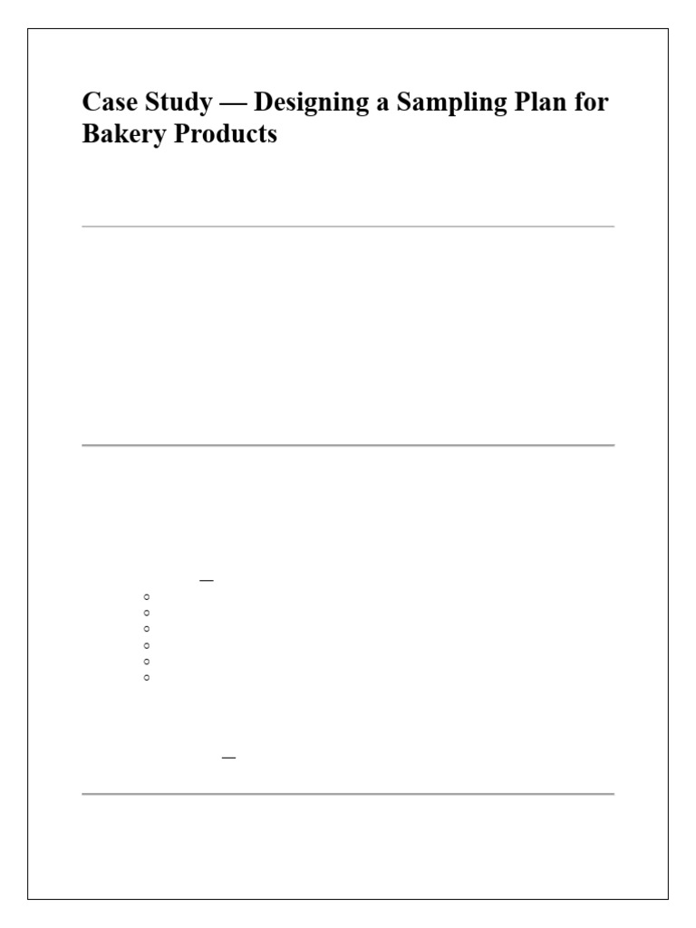Bakery Sampling Plan Case Study | PDF | Sampling (Statistics) | Food Safety