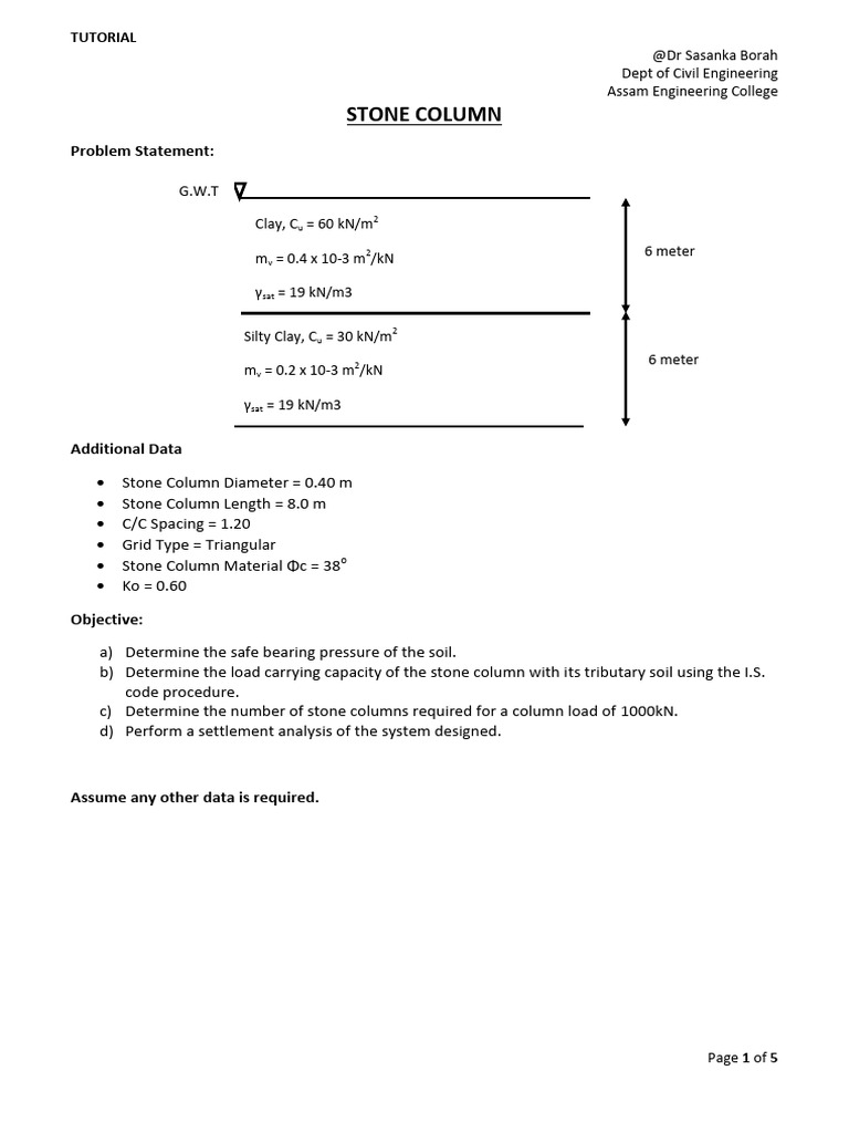 Stone Column Load Capacity Analysis | PDF | Soil | Solid Mechanics