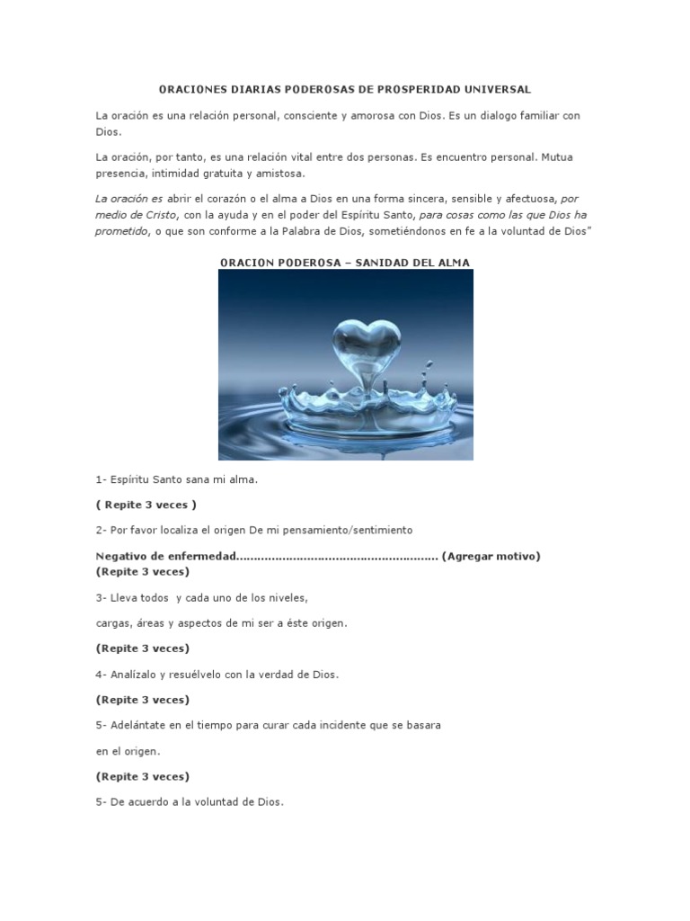 Oraciones Diarias para Prosperidad Universal | PDF | Amor | Oración